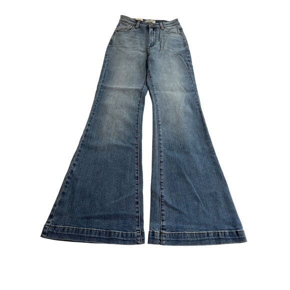 Rollas East Coast Kate Flare Jeans in Mid Vintage Blue - Picture 1 of 6